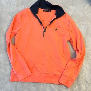 Nautica coral zip up popover